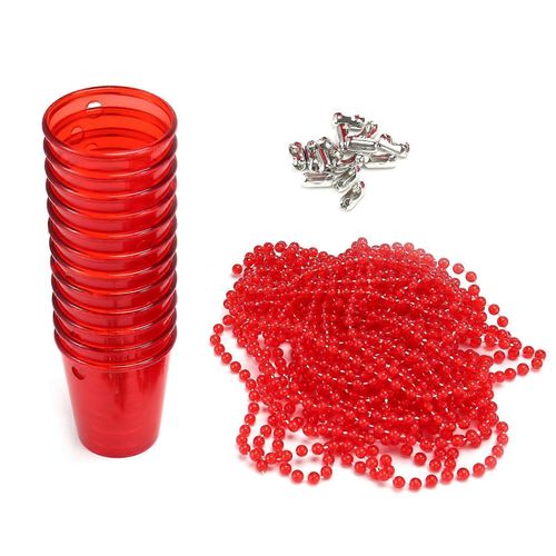 Bachelorette Prom Party Fournit 12pcs Plastique Transparent Perle Chaîne Coupe Fête Perle Collier Vin