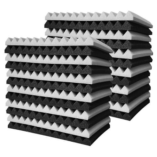 24 Pcs Panneau De Mousse Acoustique, Tuile De Cale De Studio, Mur De Traitement De Studio Pyramide Insonorisé De Mousse Acoustique