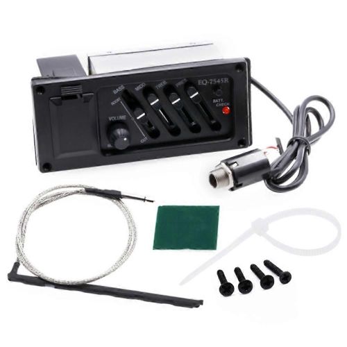 Micro Piézo Égaliseur Égaliseur 4 Bandes Pour Eq-7545r -Ampli Guitare Acoustique Préampli Amplificateur Accordeur
