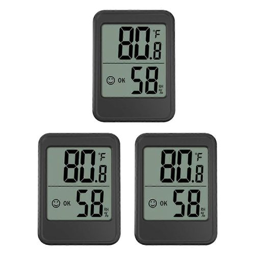 Thermomètre d¿hygromètre d¿intérieur d¿hygromètre numérique 3pcs, thermomètre d¿ambiance avec moniteur de température et d¿humidité