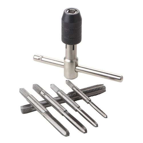 Alesoir a poignee en T avec 5 tarauds a cannelure droite Outils de filetage manuels en acier rapide M3-M8