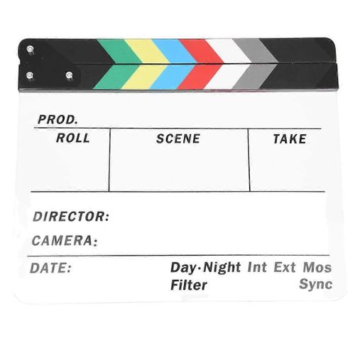 Générique Acrylique Coloré Clap Tv Film Cut Role Play Prop