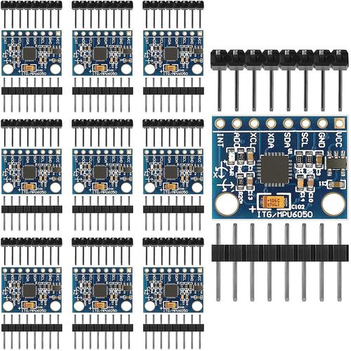 10Pcs -521MPU-6050 Module Accéléromètre 3 axes 6 DOF Gyroscope Capteur Module Données de convertisseur AD 16 bits