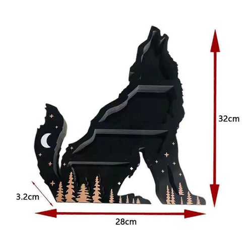 Loup Cristal Affichage Étagère En Bois Huile Essentielle Stockage Rack Tenture Murale Decor Salon Organisateur Ornements