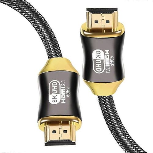 1.5m 8k/60hz 4k/120hz Hdmi 2.1 Cable 28awg Hd Cord Pour Ps5 Xbox Tv Computer Projector - Matte Black