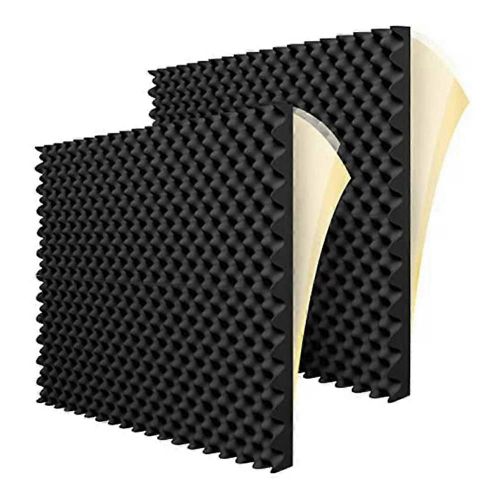 12 Pack Panneaux en mousse acoustique autocollants Panneau mural de traitement d¿insonorisation ignifuge, Reduce Nois