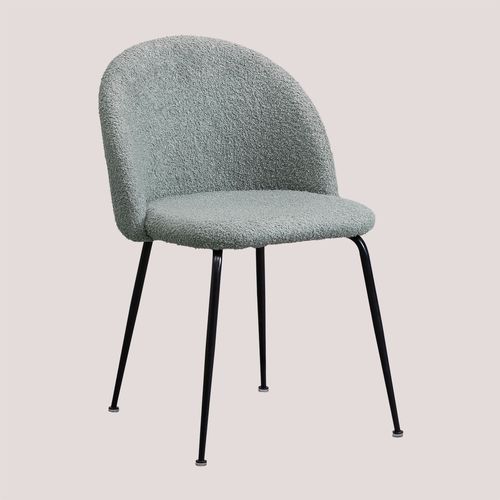 Pack De 2 Chaises De Salle À Manger En Chenille Kana Design Céladon Noir
