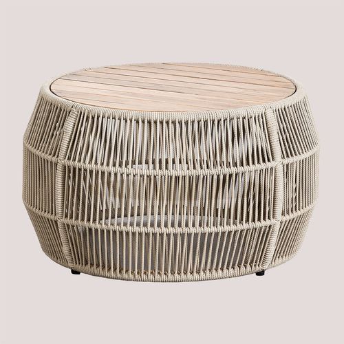 Table Basse Ronde (Ø80cm) Krot Beige Crème