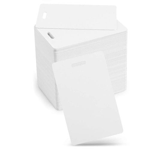 Paquet De 100 Cartes Pvc Vierges De Qualité Supérieure Avec Poinçon À Fente Sur Le Côté Court - Cartes D¿Identité Vierges À Fente Verticale Cartes En Plastique Cr80