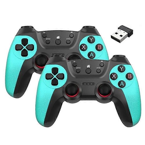 Manettes Sans Fil 2.4g 1 À 2 Récepteur Usb Avec 2 Manettes De Jeu Compatibles Avec Pc/Linux/Android/Tv Box
