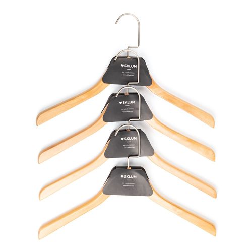 Ensemble De 4 Cintres En Bois Rita Marron Bois Naturel