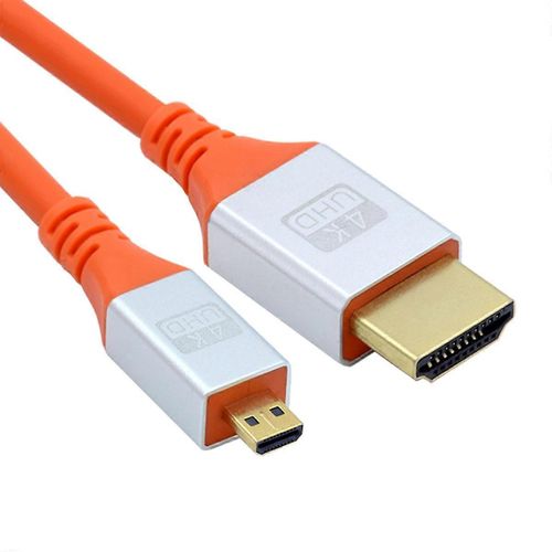 Type A HD-040-2.0M Plaqué Or 4K Câble Micro HDMI vers HDMI Adaptateur Mâle à Mâle Cordon Coque PVC