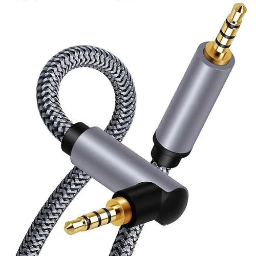 Type A 10m 3.5mm Mâle à Mâle HiFi Audio Stéréo Câble Auxiliaire Angle Droit TRRS Câble d¿extension Coude