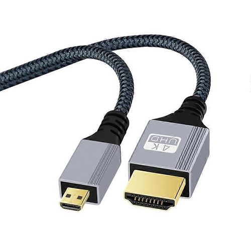 Type A 3m plaqué or Adaptateur de câble HDMI vers Micro HDMI Cordon de connexion HDMI 4K 120Hz