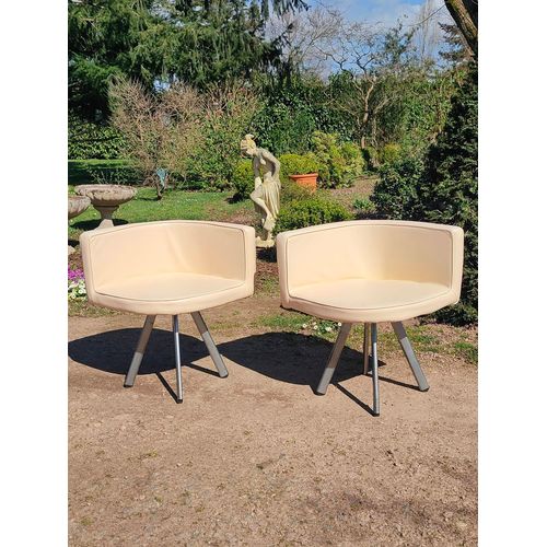 2 Fauteuils Design Écru