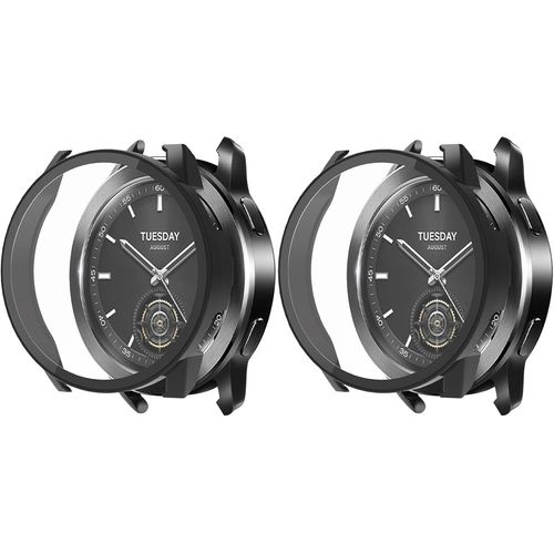 2 Coques Protectrices Xiaomi Watch S3 Avec Verre Trempé 9h, Housse Pc Rigide Anti-Rayures Et Chocs - Noir