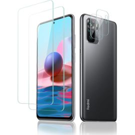 2+2 Verre Trempé 9h Anti-Rayures Anti-Empreintes Compatible Xiaomi Redmi Note 10/10s Protection Écran Et Caméra Ultra Fin Sans Bulles