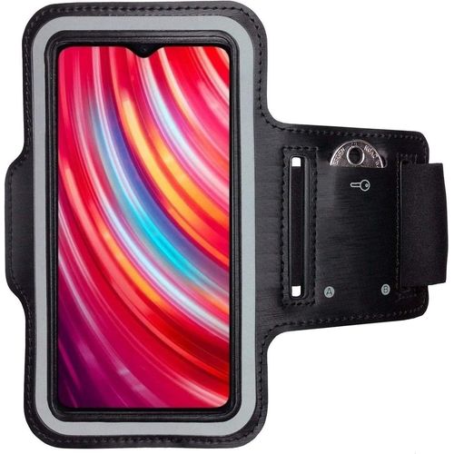 Brassard De Sport Téléphone Portable Pour Xiaomi Redmi Note 8 Pro - Poche Clés Intégrée, Bandage Réglable 22-40cm, Antidérapant Et Réflecteurs Sécurité - Noir