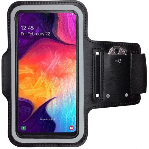 Brassard Sport Téléphone Portable Pour Samsung Galaxy A30 - Brassard Running Anti-Transpiration Avec Fermeture Renforcée, Poche Clés, Réflecteurs Et Ajustable (22-40cm) - Noir