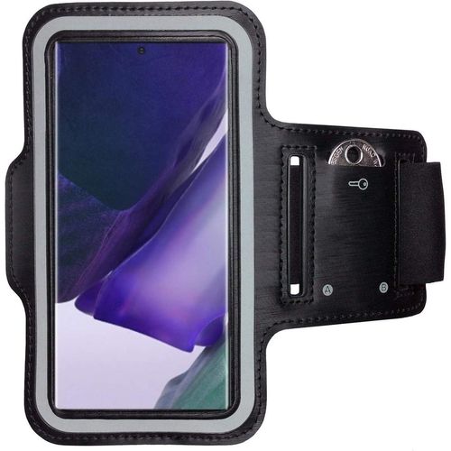 Brassard De Sport Téléphone Portable Pour Samsung Galaxy Note20 Ultra - Anti-Dérapant Avec Poche À Clés, Réflecteurs Et Protection Contre La Sueur - Adaptable 22-40cm - Noir