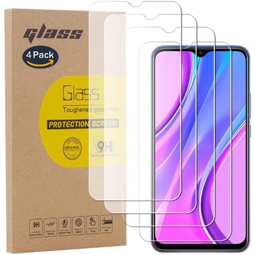 4 Pack Protecteur D'écran En Verre Trempé 9h Pour Xiaomi Redmi 9 Prime - Ultra Mince 0.26mm Haute Transparence Anti-Rayures Et Bulles D'air Avec Toiles De Nettoyage