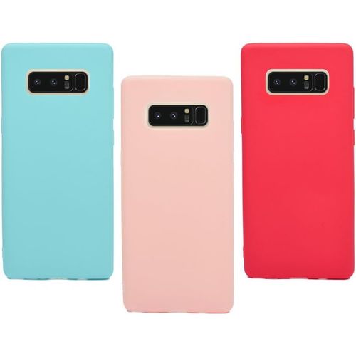 3x Coque De Protection Ultra Fine Silicone Souple Pour Samsung Galaxy Note 8, 3 Pack Multicolore Étui Slim Tpu Avec Précision Des Trous (Rouge, Rose, Vert, Bleu Clair)