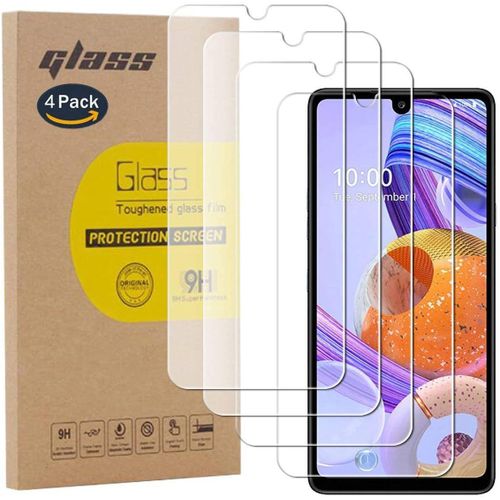 4 Pack Protecteur D'écran Verre Trempé 9h Pour Lg K71 - Haute Transparence, 0.26mm Ultrafin Anti-Rayures, Bords 2.5d Anti-Bulles Avec Kit De Nettoyage