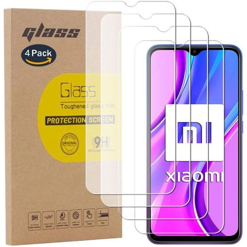 4x Protecteur D'écran En Verre Trempé Pour Xiaomi Redmi 9 - 0.26mm Ultra Fin, 9h Résistant Aux Chocs, Anti-Empreintes, Bordure 2.5d Sans Bulles - Transparent