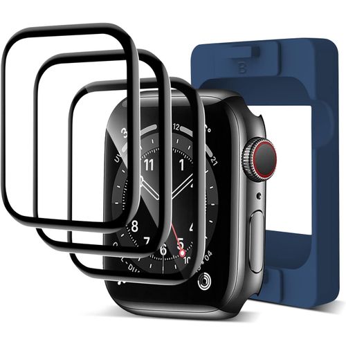 2 Pièces Protecteur D'écran Verre Trempé Pour Apple Watch Series 4/5/6/Se 44mm - Protection Intégrale Hd Transparente, Sensibilité Tactile Et Installation Facile - Noir