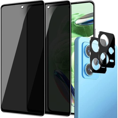 4 Films Protection Écran Privé 9h Diamant Pour Xiaomi Redmi Note 12 Pro 5g - Anti-Rayures, Hd Transparent, Double Protection Caméra Et Écran