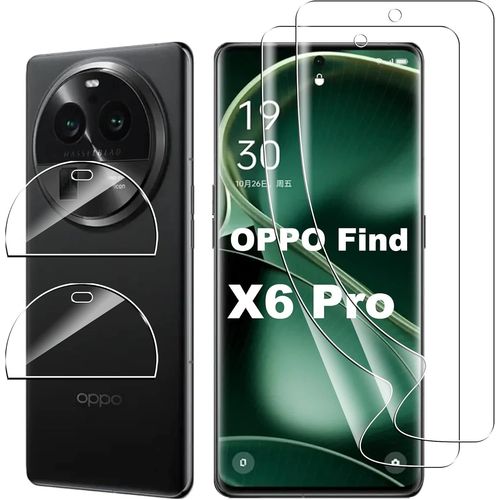 4 Films Protection Écran Et Caméra Arrière Oppo Find X6 Pro - Hd Transparent Tpu Flexible Anti-Rayures, Réactivité Tactile Sans Entrave Capteur Empreinte - Transparent