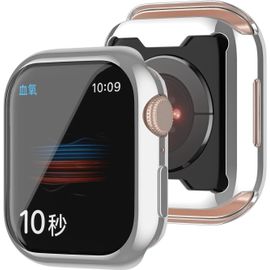 2 Pack Coque De Protection Ultra Transparente Pour Apple Watch Series 8 41mm - Housse 360° Anti-Rayures En Tpu Souple, Compatible Avec Chargeur, Argent
