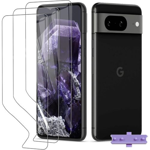 3 Films Protection Écran Google Pixel 8a Anti-Rayures Transparent Ultra Mince Haute Définition Couverture Intégrale Pack De 3 Pièces