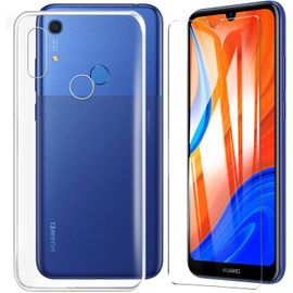 Coque De Protection Avec Film En Verre Trempé Pour Huawei Y6s 2020 - Transparent, Haute Transparence, Tpu Souple, Anti-Rayures, Coupe Précise, Imperméable À L'eau