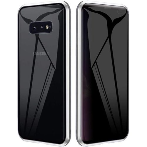 Coque De Protection En Verre Trempé Anti-Espion 360° Pour Samsung Galaxy Note 8 ¿ Revêtement Anti-Rayures/Oléophobe, Cadre Métallique, Dos Transparent ¿ Argent