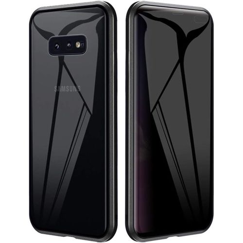 Coque De Protection En Verre Trempé Pour Samsung Galaxy Note 8 - Anti-Espion 360°, Revêtement Anti-Rayures Et Oléophobe, Dos Transparent Avec Cadre Métallique Renforcé - Noir
