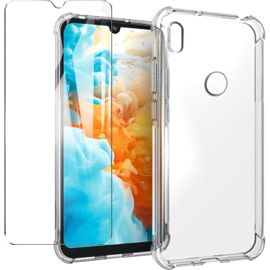 Coque De Protection Huawei Y6s 2020 Avec Verre Trempé - Housse Tpu Silicone Transparente Ultra-Mince, Double Protection Anti-Choc Et Anti-Rayures