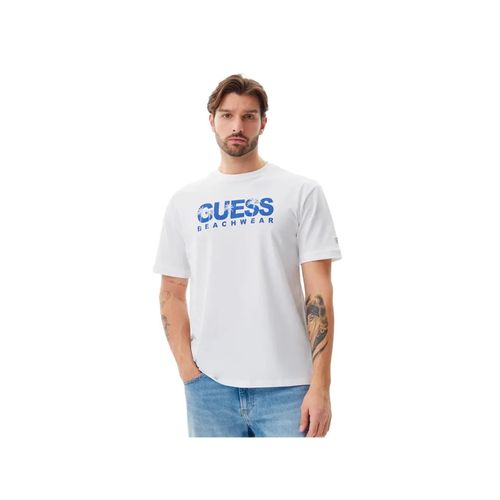 T Shirt Guess Beachwear Homme Blanc