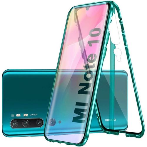 Coque De Protection Magnétique Pour Xiaomi Mi Note 10/10 Pro - Étui À Rabat Métallique Avec Verre Trempé, Cadre Aluminium Et Fermeture Automatique 360°