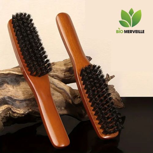 Brosse À Barbe En Bois - Cheveux & Barbes - Soin Capillaire – Poils Naturels - Biomerveille 