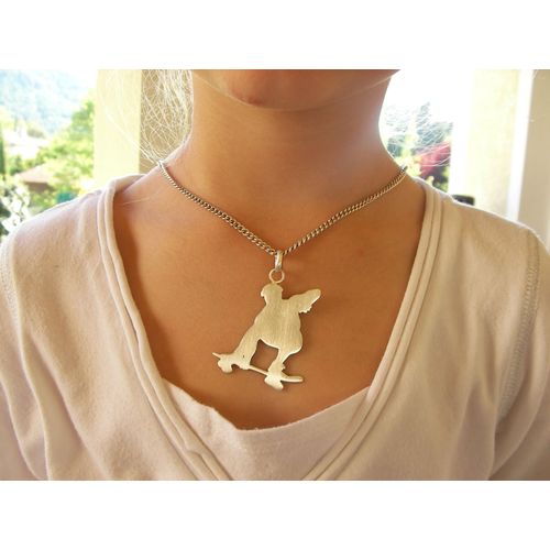 Pendentif Skate Boarder Argent Massif 925/1000