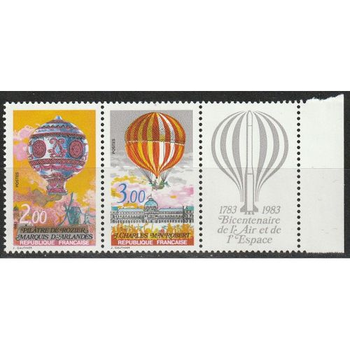 Bicentenaire De L'air Et De L'espace. La Paire Attenant Au Logo Neuf** 1983 N° 2261 Et 2262