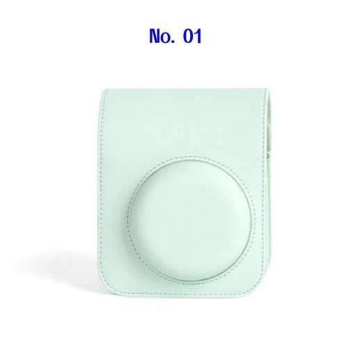 Sac pour appareil photo en cuir PU pour Fujifilm Instax Mini 12, accessoires pour appareil photo instantané, étui de protection pour appareil photo avec bandoulière réglable-No. 01