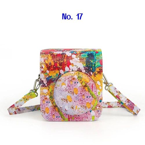 Sac pour appareil photo en cuir PU pour Fujifilm Instax Mini 12, accessoires pour appareil photo instantané, étui de protection pour appareil photo avec bandoulière réglable-No. 17