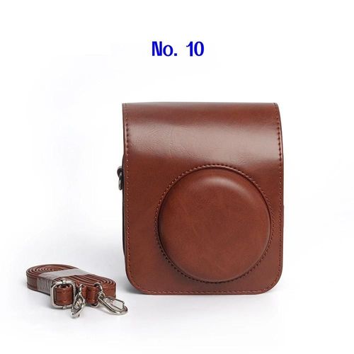 Sac pour appareil photo en cuir PU pour Fujifilm Instax Mini 12, accessoires pour appareil photo instantané, étui de protection pour appareil photo avec bandoulière réglable-No. 10