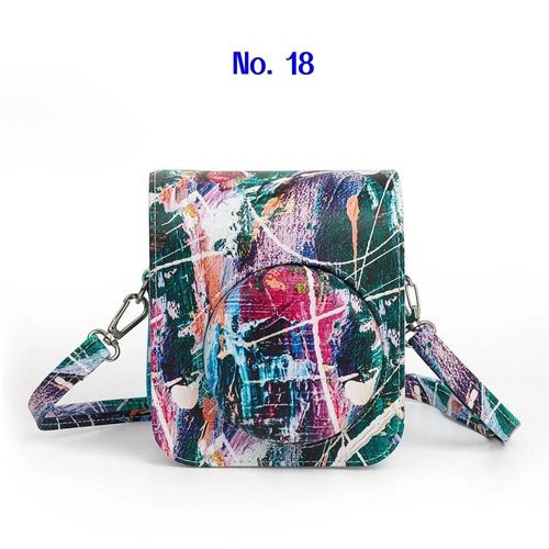 Sac pour appareil photo en cuir PU pour Fujifilm Instax Mini 12, accessoires pour appareil photo instantané, étui de protection pour appareil photo avec bandoulière réglable-No. 18