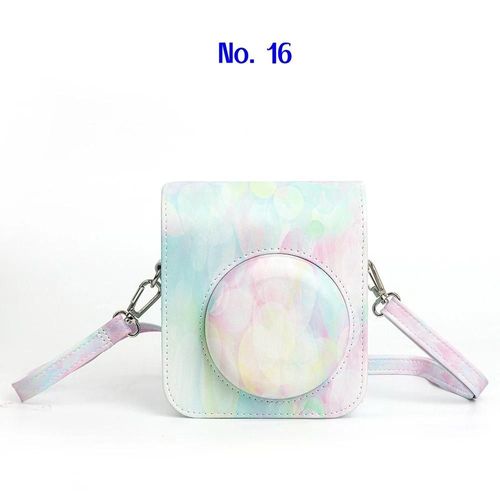 Sac pour appareil photo en cuir PU pour Fujifilm Instax Mini 12, accessoires pour appareil photo instantané, étui de protection pour appareil photo avec bandoulière réglable-No. 16