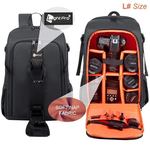 Sac à dos étanche pour appareil photo de grande capacité, sac à bandoulière pour appareil photo reflex numérique, sac pour trépied vidéo, housse de pluie pour Nikon, Sony, Pentax, IL-Orange