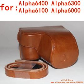 Sacoche pour appareil photo chancelier, boîtier pour Sony, ilce, Alph, a6400, a6300, a6100, a6000, a5100, a5000, objectif 16-50mm, utilisation avec clip facial en PU, rétro-fora6400 a6300 a6000