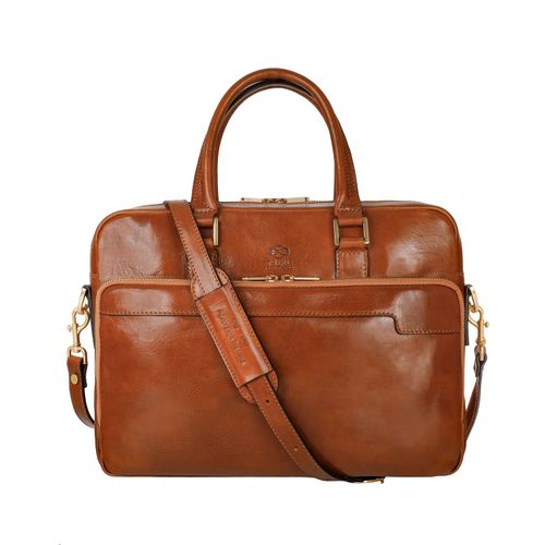 Attachés-Case En Cuir Sac Artisanal Couleur  Beige Cognac